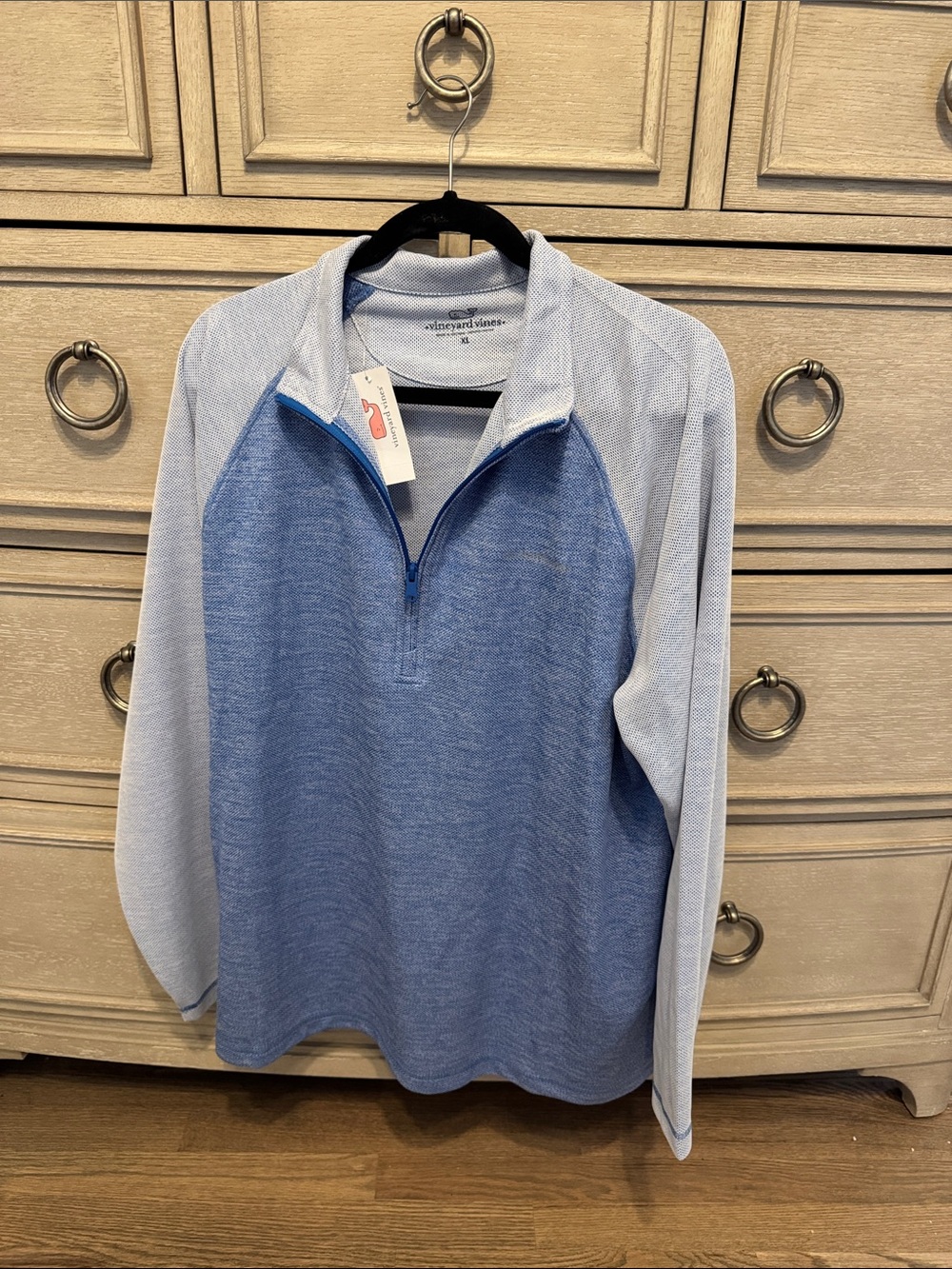 Vineyard Vines Two-Tone Blue Quarter-Zip Pullover
